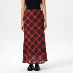 Women's Slight Fishtail Mesh Skirt - Wild Fable™ Red Plaid -Wild Fable™ GUEST 0080fae3 f7dd 48e8 ae15 af2472c76959