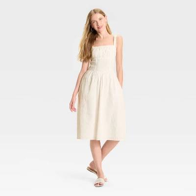 Women's Milkmaid Midi A-Line Dress - Wild Fable™ 2 Women's Milkmaid Midi A-Line Dress - Wild Fable™ - Image 2