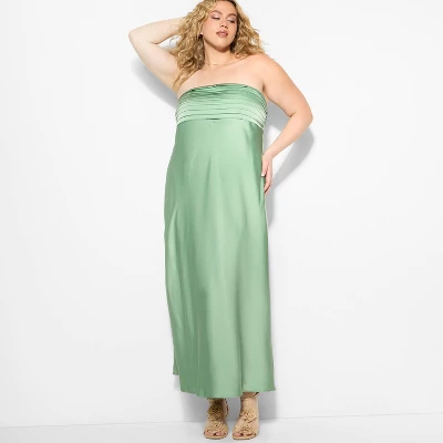 Women's Bias Cut Maxi A-Line Dress - Wild Fable™ Light Green 3 Women's Bias Cut Maxi A-Line Dress - Wild Fable™ Light Green - Image 3