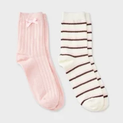 Women's Pointelle With Bow & Striped 2pk Mid Crew Socks - Wild Fable™ 8 Women's Pointelle With Bow & Striped 2pk Mid Crew Socks - Wild Fable™ -Wild Fable™ GUEST 040c8195 3f0c 4c90 9af8 86b19adb4399
