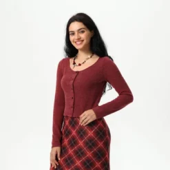 Women's Knit Button-Front Cardigan - Wild Fable™ Dark Red -Wild Fable™ GUEST 0ea3add6 f7e7 4b2c 96f4 96b395b3dba6