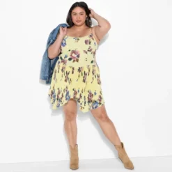 Women's Hankie Hem Mini A-Line Dress - Wild Fable™ Assorted Yellows Floral 7 Women's Hankie Hem Mini A-Line Dress - Wild Fable™ Assorted Yellows Floral -Wild Fable™ GUEST 10e24af7 412d 46b7 ac9c 856542458199