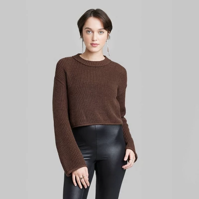 Women's Crewneck Boxy Pullover Sweater - Wild Fable™ 1 Women's Crewneck Boxy Pullover Sweater - Wild Fable™