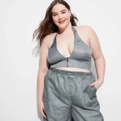 Women's Nylon Halter Tank Top - Wild Fable™ Light Teal Blue -Wild Fable™ GUEST 14f99528 95dc 46a0 9591 b5cb99f917cb