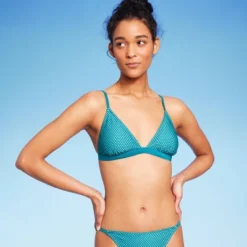 Women's Crochet Overlay Triangle Bikini Top - Wild Fable™ Blue -Wild Fable™ GUEST 166718fb 0fce 4ca2 acd0 73f8ae32c289