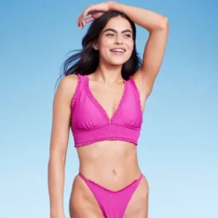 Women's Smocked Detail Longline Bikini Top - Wild Fable™ Purple -Wild Fable™ GUEST 1ab89b57 73c0 4251 bc3d e955a793b9a7