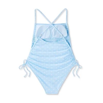 Women's Side-Cinch Detail Extra High Leg Cheeky One Piece Swimsuit - Wild Fable™ Blue 5 Women's Side-Cinch Detail Extra High Leg Cheeky One Piece Swimsuit - Wild Fable™ Blue - Image 5