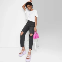 Women's Super-High Rise Curvy Tapered Jeans - Wild Fable™ Black Wash -Wild Fable™ GUEST 1e9c43f6 7a7d 4e3a be9f 8e773cff48ba