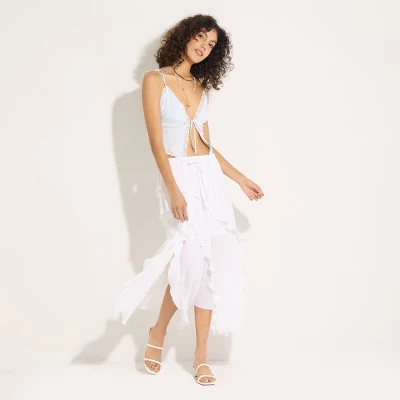 Women's Ribbed Lace Trim Crop Top - Wild Fable™ 3 Women's Ribbed Lace Trim Crop Top - Wild Fable™ - Image 3