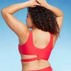 Women's Cut Out Longline Bralette Bikini Top - Wild Fable™ Red -Wild Fable™ GUEST 2240f2e6 623a 4e37 9a09 0eb94839cf1e