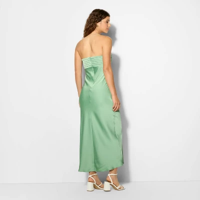 Women's Bias Cut Maxi A-Line Dress - Wild Fable™ Light Green 2 Women's Bias Cut Maxi A-Line Dress - Wild Fable™ Light Green - Image 2