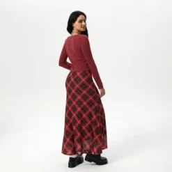 Women's Slight Fishtail Mesh Skirt - Wild Fable™ Red Plaid -Wild Fable™ GUEST 275399e6 8803 4a2e 9af0 7022ed46bc28