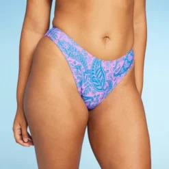 Women's Paisley Print Low-Rise Cheeky High Leg Bikini Bottom - Wild Fable™ Blue/Pink -Wild Fable™ GUEST 27df1c40 18c6 4e68 8a2d c5dc300353bc