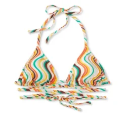 Women's Tie-Front Triangle Bikini Top - Wild Fable™ Multi Striped -Wild Fable™ GUEST 29213c56 a516 4058 9663 681e292bbaf9