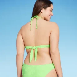 Women's Terry Textured U-Neck Multi-Way Bralette Bikini Top - Wild Fable™ Tropical Green -Wild Fable™ GUEST 2fe348c1 a4ce 4591 9a32 1e39ebd3ee37