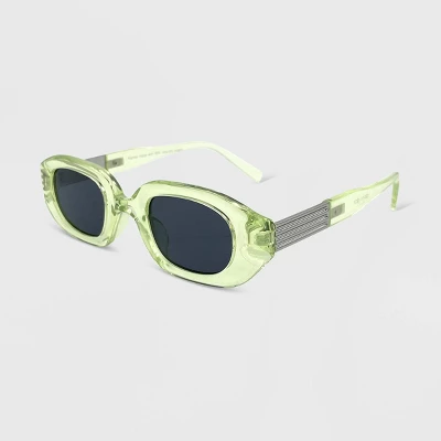 Women's Plastic Metal Combo Crystal Oval Sunglasses - Wild Fable™ Lime Green 1 Women's Plastic Metal Combo Crystal Oval Sunglasses - Wild Fable™ Lime Green