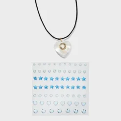 Acrylic Heart With Face Gems Pendant Necklace - Wild Fable™ Clear/Black -Wild Fable™ GUEST 30f4eced aa24 41a7 90cf 8c42a326ba94