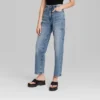 Women's High-Rise 90's Relaxed Slashed Straight Jeans - Wild Fable™ Medium Wash