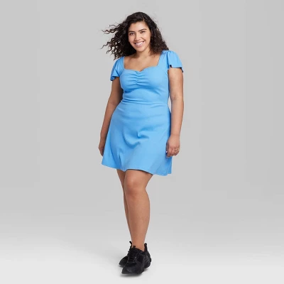 Women's Cap Short Sleeve Fit & Flare Knit Skater Dress - Wild Fable™ 1 Women's Cap Short Sleeve Fit & Flare Knit Skater Dress - Wild Fable™