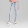 Women's Super-High Rise Distressed Straight Jeans - Wild Fable™ Light Wash