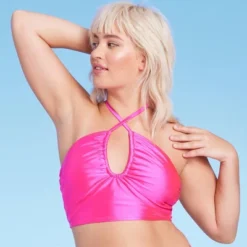 Women's Longline Wrap Halter Bikini Top - Wild Fable™ Pink Shine -Wild Fable™ GUEST 3ba53a87 f365 4844 9884 fc45b22eb9cb