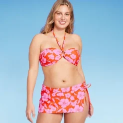 Women's Ring Front Halter Bandeau Bikini Top - Wild Fable™ Orange/Pink Tropical Print -Wild Fable™ GUEST 3c5fd03f 1ce5 4b5e b358 9e4e1d10619e