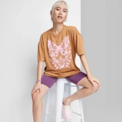 Women's Oversized Butterfly Graphic T-Shirt - Wild Fable™ Brown -Wild Fable™ GUEST 3cf7eb9f 5c0d 4c1a 92e5 ec4d5de201bd