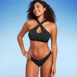 Women's Cross Front Pucker Textured Halter Bikini Top - Wild Fable™ -Wild Fable™ GUEST 3ef4f3f7 12f3 4a58 b1a7 b323df1fceb4