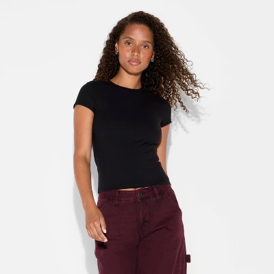 Women's Short Sleeve Crewneck ButterBliss T-Shirt - Wild Fable™ 1 Women's Short Sleeve Crewneck ButterBliss T-Shirt - Wild Fable™