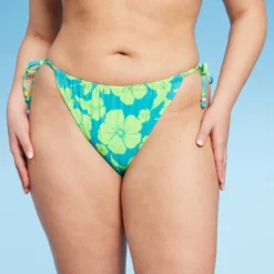 Women's Adjustable Coverage Bikini Bottom - Wild Fable™ Blue/Green Tropical Print -Wild Fable™ GUEST 41f91eb6 748e 45aa bb50 30fcfeffacf9