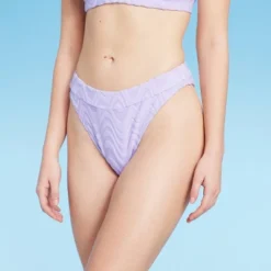 Women's Wavy Terry Textured Mid-Waist Ultra High Leg Cheeky Bikini Bottom - Wild Fable™ Lilac Purple -Wild Fable™ GUEST 4662ba71 55cb 4eb0 87ec 6877d007f114