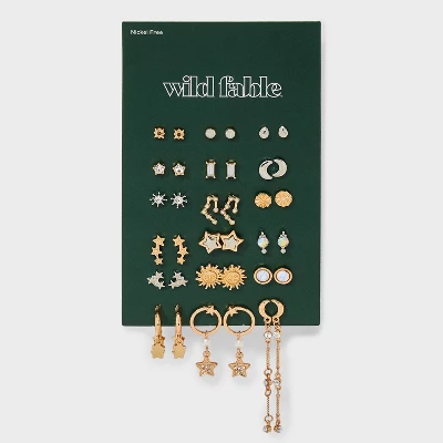 Sun And Moon Earring Set 18pc - Wild Fable™ Gold 1 Sun And Moon Earring Set 18pc - Wild Fable™ Gold