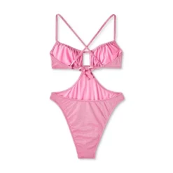 Women's Cut Out One Piece Swimsuit - Wild Fable™ Pink Lurex -Wild Fable™ GUEST 4bd57c2d bfb5 4d1b a1cb c59ebda7aef3