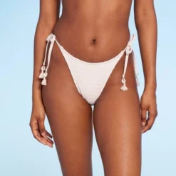 Women's Crochet Side-Tie Extra Cheeky Extra High Waist Bikini Bottom - Wild Fable™ Cream -Wild Fable™ GUEST 4e972c86 7308 495a aedf cb93f6cad140