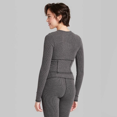 Women's Long Sleeve Corset Seam T-Shirt - Wild Fable™ 2 Women's Long Sleeve Corset Seam T-Shirt - Wild Fable™ - Image 2