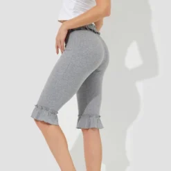 Women's High-Rise Ruffle Slim Leg Capri Tights - Wild Fable™ Heather Gray -Wild Fable™ GUEST 5185c7f1 e876 4a4f 95d8 af7b0fbaf53b