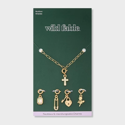Build Your Own Cross And Rose Charm Necklace - Wild Fable™ Gold 1 Build Your Own Cross And Rose Charm Necklace - Wild Fable™ Gold