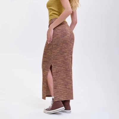 Women's Side Slit Maxi Pencil Skirt - Wild Fable™ Brown 1 Women's Side Slit Maxi Pencil Skirt - Wild Fable™ Brown