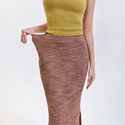 Women's Side Slit Maxi Pencil Skirt - Wild Fable™ Brown 5 Women's Side Slit Maxi Pencil Skirt - Wild Fable™ Brown - Image 5