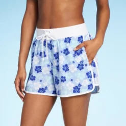 Women's 4" Inseam High Waist Lace-Up Board Shorts - Wild Fable™ Blue Floral Print -Wild Fable™ GUEST 5597a22c 8312 4f78 b6eb 8eb592e1b60b