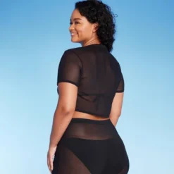 Women's Mesh Drawstring Ruched Cover Up Top - Wild Fable™ -Wild Fable™ GUEST 57bb9440 a341 4cd7 8ba8 10cd74ecb329