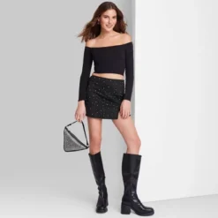 Women's High-Rise Bodycon Mini Skort - Wild Fable™ Black -Wild Fable™ GUEST 5a349815 d596 407d ac21 0744db5a4619