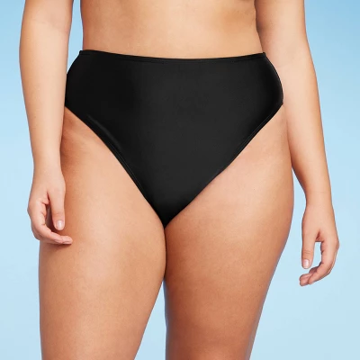 Women's High Leg Cheeky High Waist Bikini Bottom - Wild Fable™ Black 3 Women's High Leg Cheeky High Waist Bikini Bottom - Wild Fable™ Black - Image 3