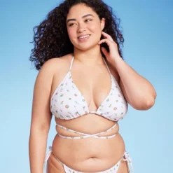 Women's Floral Print Strappy Triangle Bikini Top - Wild Fable™ White -Wild Fable™ GUEST 623601bb 911c 4193 9089 d62d940e06f6