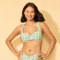 Women's Textured Plaid Underwire Bikini Top - Wild Fable - Blue/Yellow 9 Women's Textured Plaid Underwire Bikini Top - Wild Fable - Blue/Yellow -Wild Fable⢠GUEST 62eb01cf 6c82 47c5 b396 3ca746c9f6f4