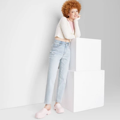 Women's Super-High Rise Tapered Jeans - Wild Fable™ Light Wash 3 Women's Super-High Rise Tapered Jeans - Wild Fable™ Light Wash - Image 3