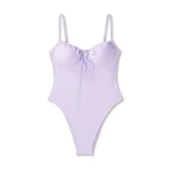 Women's Shirred Detail Underwire High Leg Extra Cheeky One Piece Swimsuit - Wild Fable™ Lilac Purple 9 Women's Shirred Detail Underwire High Leg Extra Cheeky One Piece Swimsuit - Wild Fable™ Lilac Purple -Wild Fable™ GUEST 643cc657 0676 492b 8d93 762fcf861d8e