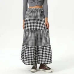 Women's Elastic Waistband Maxi Skirt - Wild Fable™ Black Gingham -Wild Fable™ GUEST 67f36740 655f 4c9f b79d 8339262d1c33
