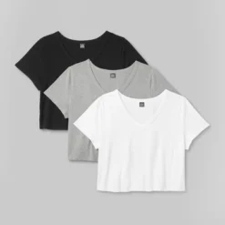Women's Short Sleeve V-Neck 3pk Bundle T-Shirt - Wild Fable™ White -Wild Fable™ GUEST 6961188c 582e 4411 a367 956609d152a5