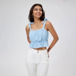 Women's Lace Trim Cropped Cami Top - Wild Fable™ Light Blue -Wild Fable™ GUEST 6b7f7166 3b96 4dcf b0a4 81c941c45c93